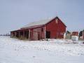 Byrum Barn Side and Rear View / Note lean-to on the rear of the barn (block structure on front)